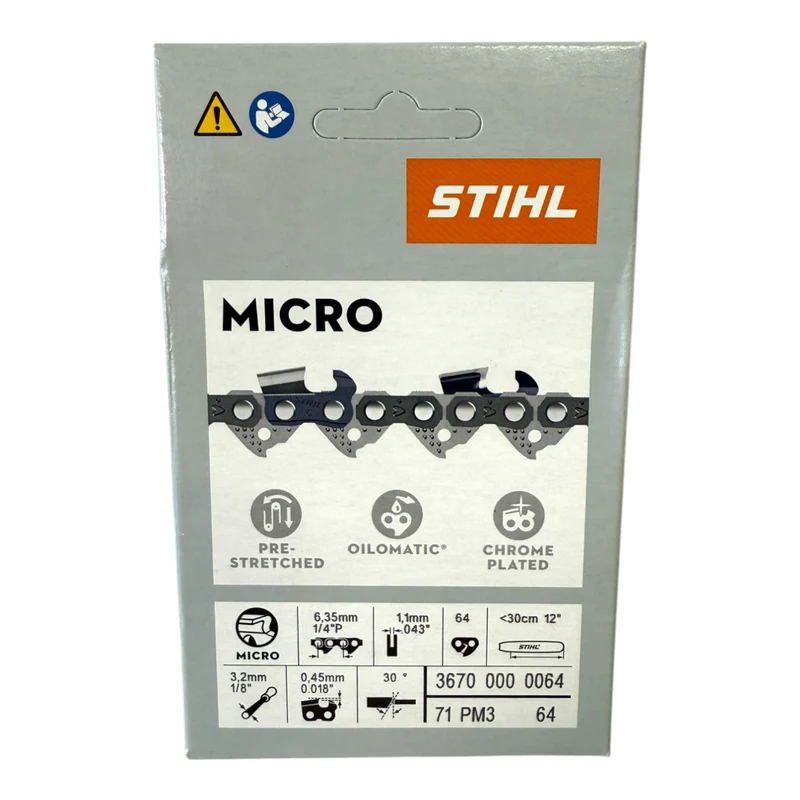 Stihl 1/4" Picco Micro 3 (PM3) Sägekette 30 cm 1/4" P 1,1 mm 64 TG ( 36700000064 )