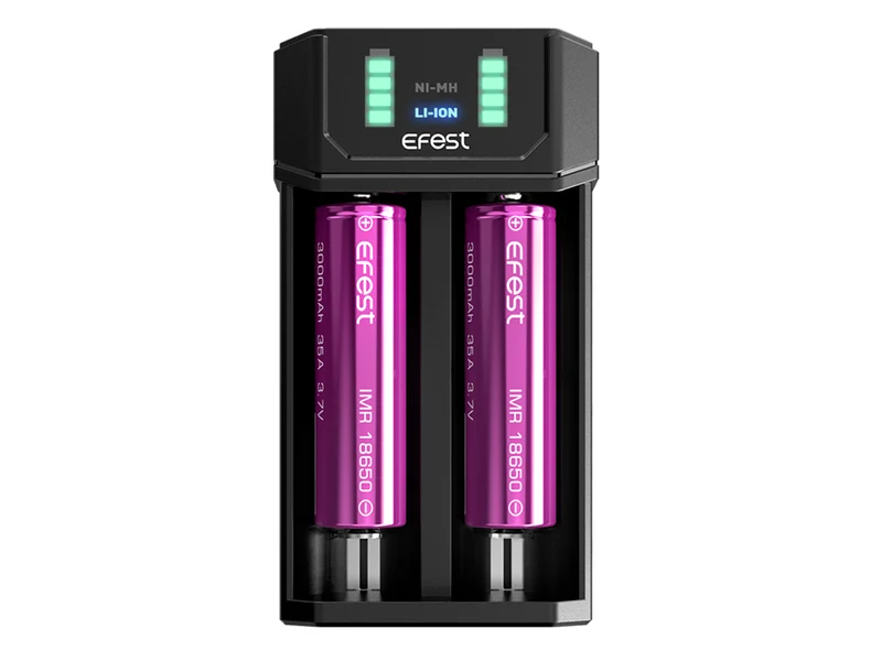Efest MEGA Ladegerät für Li-Ionen 3,6V-3,7V und NiMh/NiCd 1,2V Rundzellen