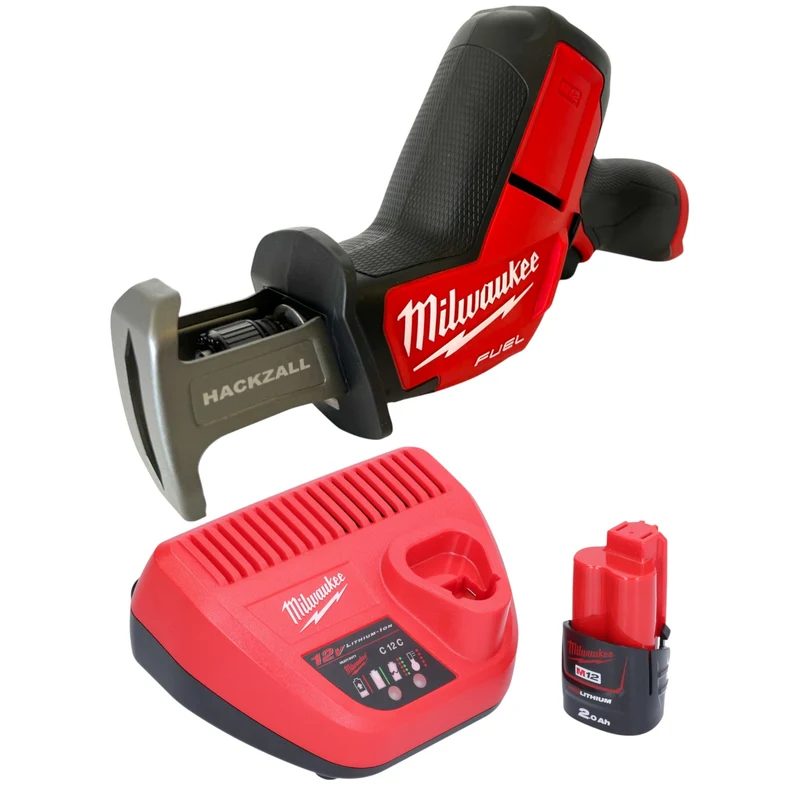Milwaukee M12 CHZ-201 Akku Säbelsäge 12 V Brushless + 1x Akku 2,0 Ah + Ladegerät