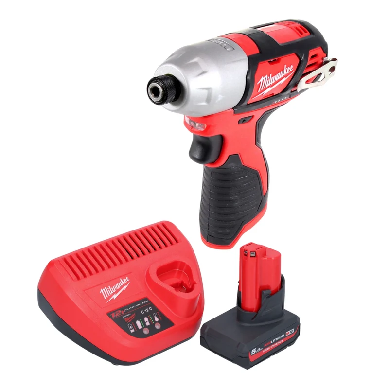 Milwaukee M12 BID-501 Akku Schlagschrauber 12 V 112 Nm 1/4" + 1x Akku 5,0 Ah + Ladegerät