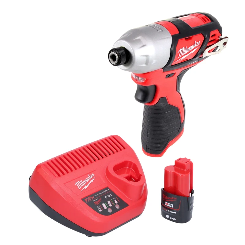 Milwaukee M12 BID-201 Akku Schlagschrauber 12 V 112 Nm 1/4" + 1x Akku 2,0 Ah + Ladegerät