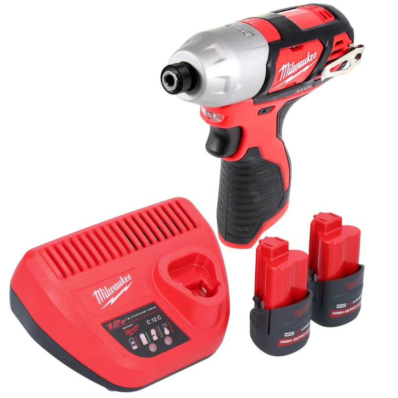 Milwaukee M12 BID-252 Akku Schlagschrauber 12 V 112 Nm 1/4" + 2x Akku 2,5 Ah + Ladegerät