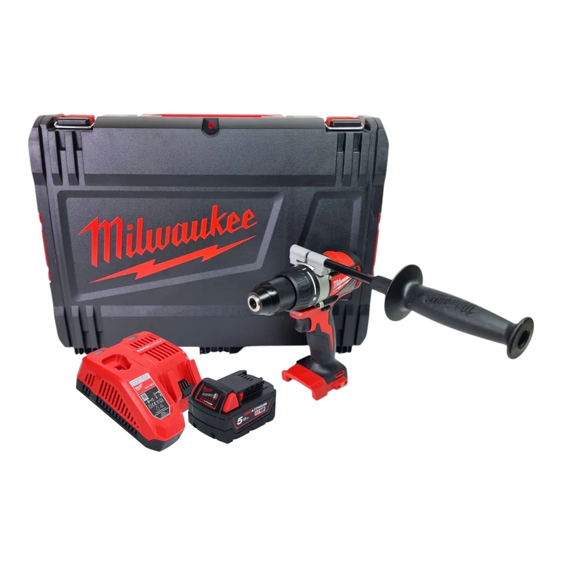 Milwaukee M18 BLDD2-501X Akku Bohrschrauber 18 V 82 Nm Brushless + 1x Akku 5,0 Ah + Ladegerät + HD Box