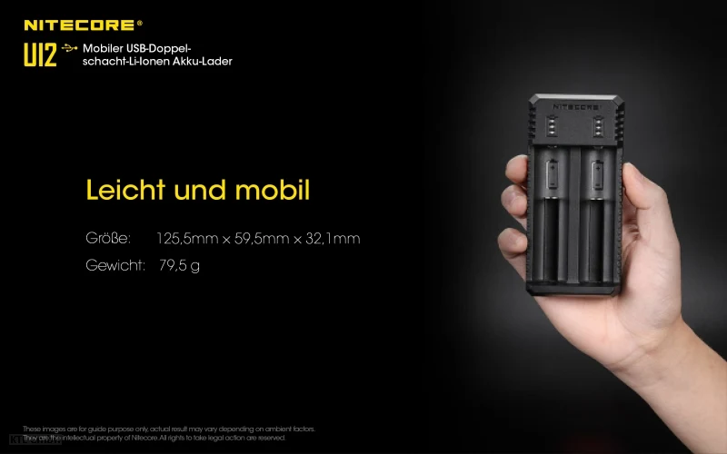 Nitecore Ui2 - USB Zwei Schacht-Ladegerät für Lithium Ionen Akkus