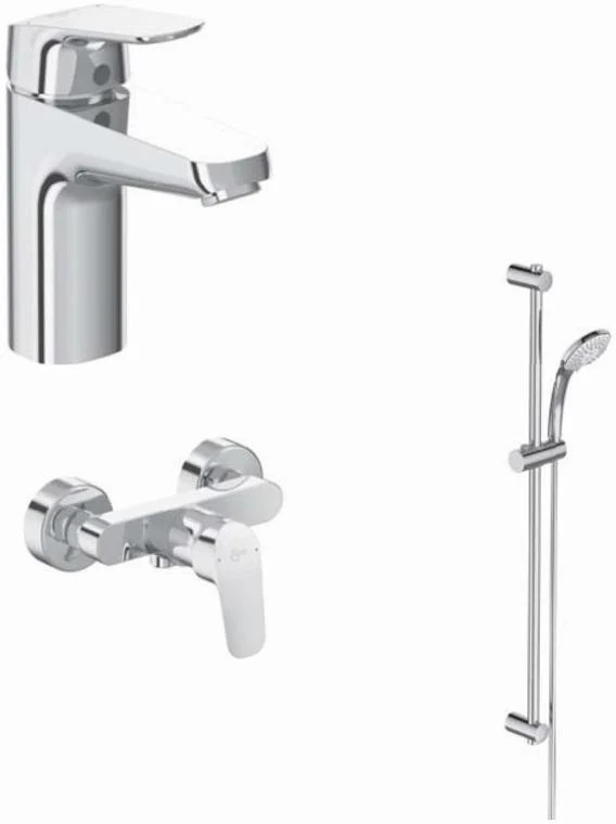 Ideal Standard Ceraflex Armaturenpaket Chrom – Waschtisch- & Brausearmatur mit Brausekombination