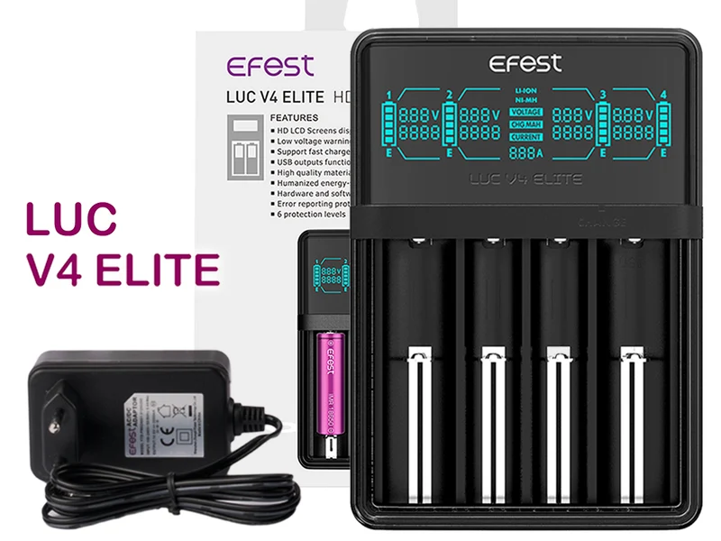 Efest LUC V4 Elite Ladegerät für Li-Ion und NiMh/NiCD Akku