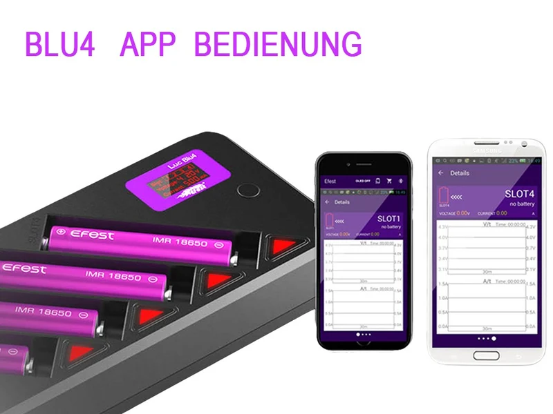 RESTPOSTEN Efest LUC Blu4 - Li-Ion-Akkulader mit Smartphone-App