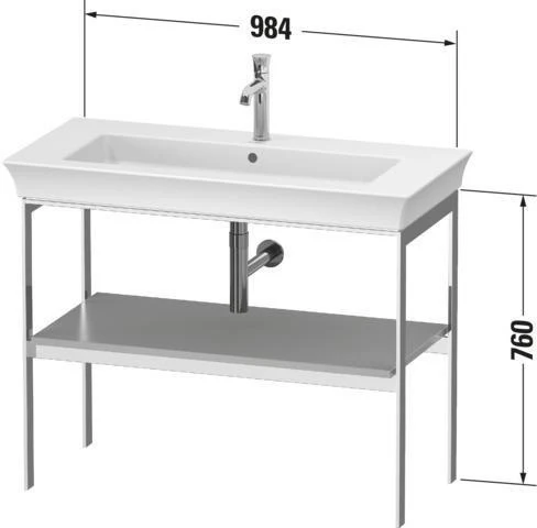 DURAVIT Metallkonsole bodenst. White Tulip 760x984x450mm, Hochglanz