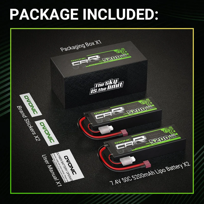 Ovonic Car 2S 5200mAh 50C 7,4V Hardcase (2 Stück)