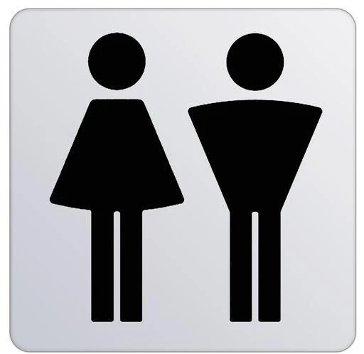 KEUCO PLAN Türschild Damen/Herren verchromt – 100 x 100 mm, Symbol Damen/Herren