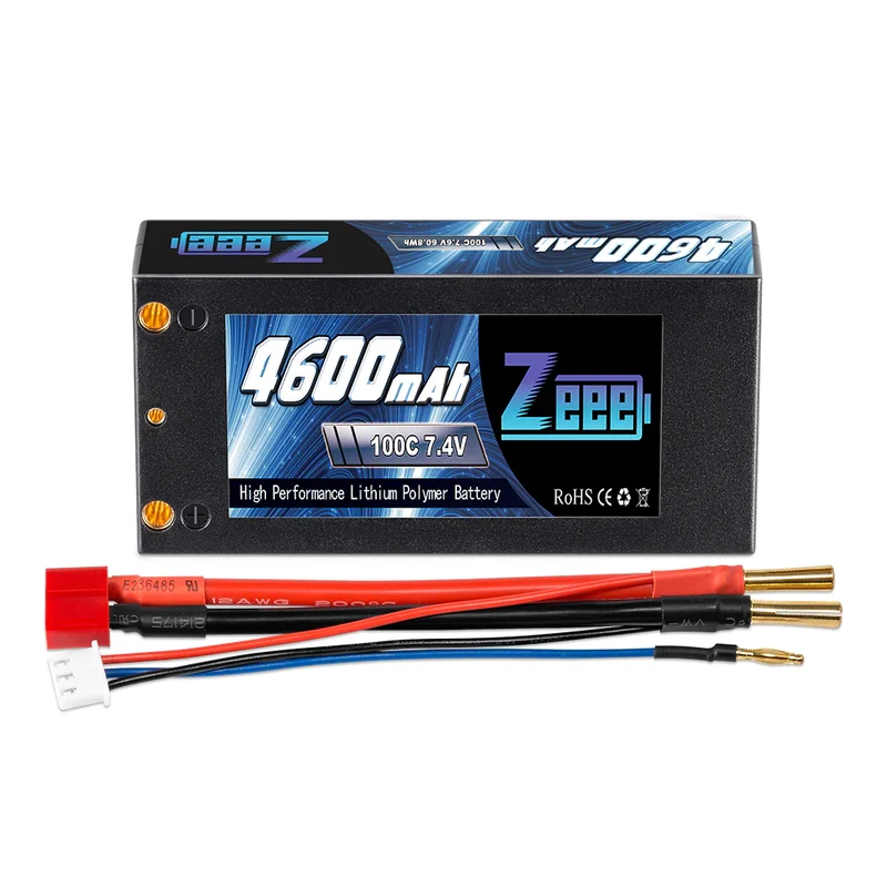 Zeee 2S 4600mAh 7,4V 100C Hardcase 4-mm-Bullet-Deans Shorty Lipo-Akku