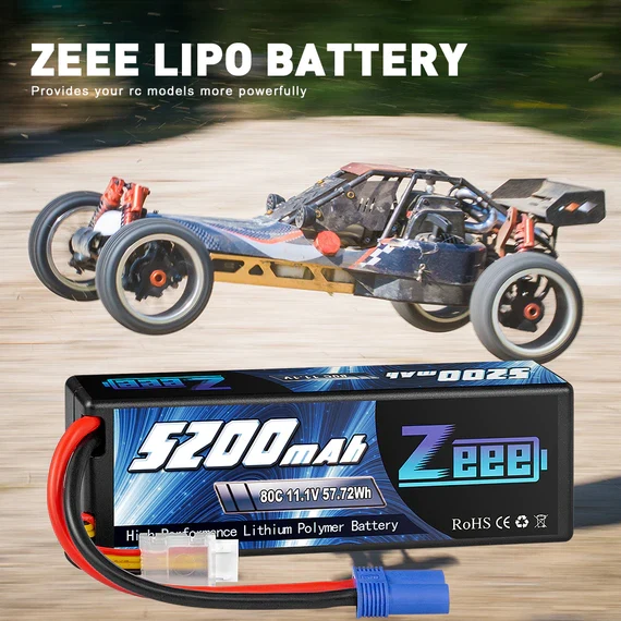 Zeee 3S 5200mAh 11,1V 80C EC5 Hardcase Lipo Akku