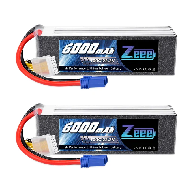 Zeee 6S 6000mAh 22,2V 100C Lipo Akku EC5 (2 Stück)