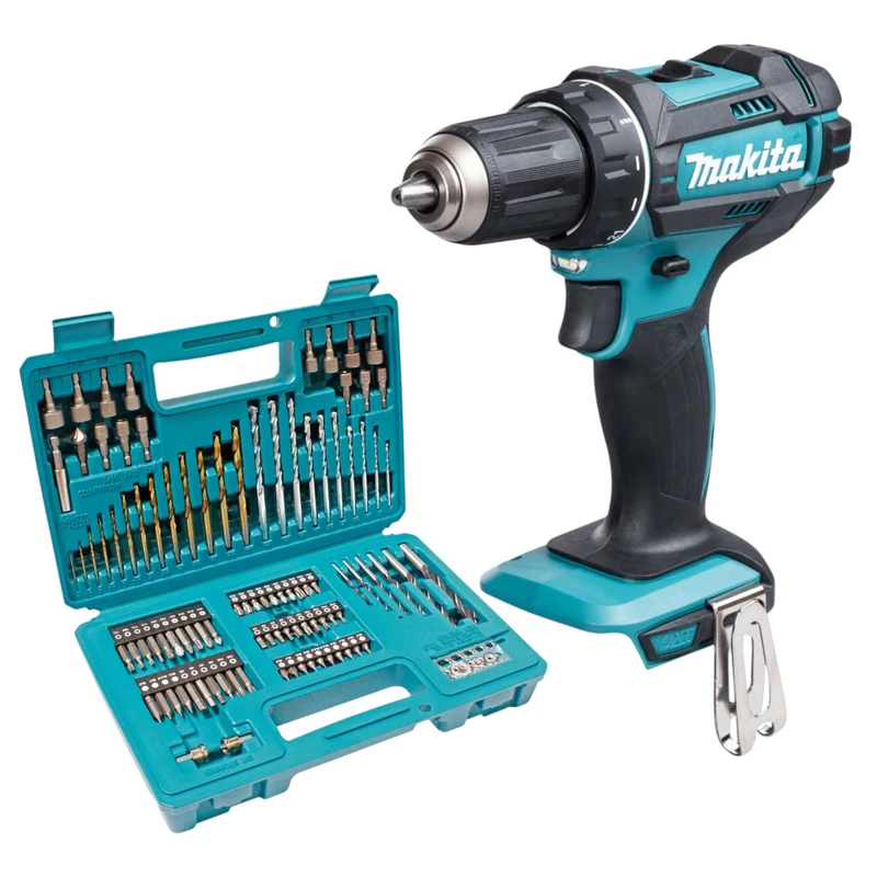 Makita DDF 482 Z Akku Bohrschrauber 18 V 62 Nm + 102 tlg. Bit Bohrer Set - ohne Akku, ohne Ladegerät