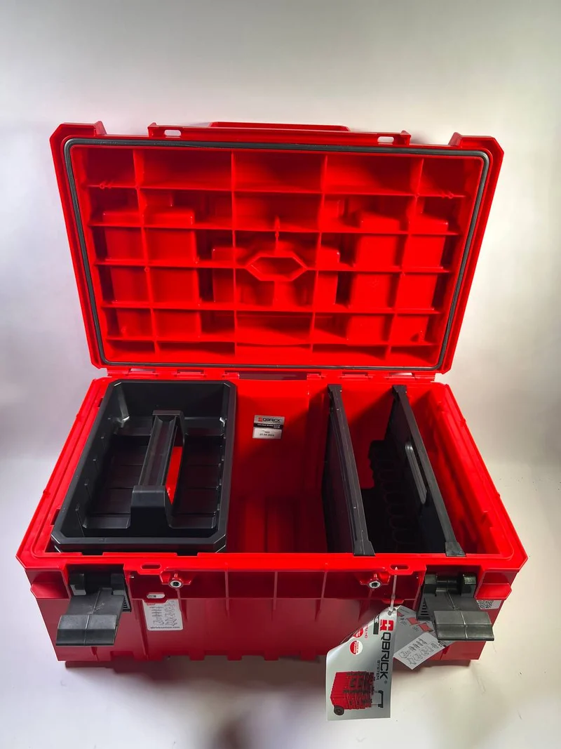 Qbrick System ONE 350 2.0 Profi RED ULTRA HD Custom Werkzeugkoffer modularer Organizer 585 x 385 x 320 mm 38 l stapelbar IP66 - Beschädigt