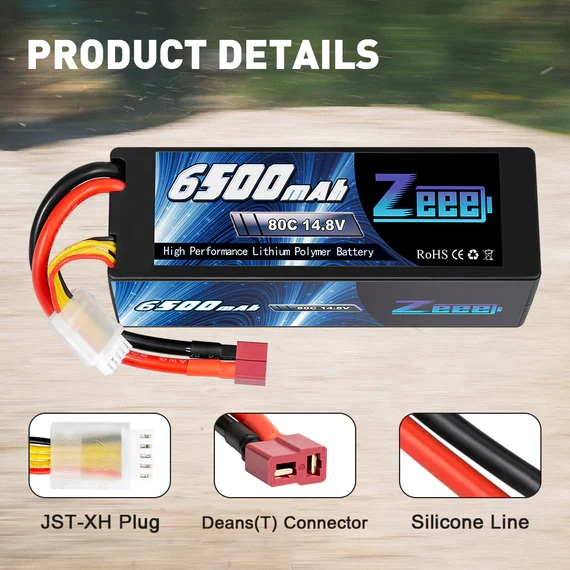 Zeee 4S 6500mAh 14,8V 80C Hardcase Dean Lipo Akku