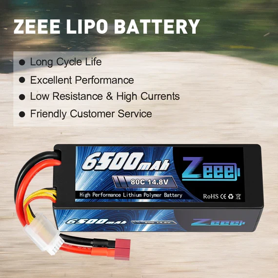 Zeee 4S 6500mAh 14,8V 80C Hardcase Dean Lipo Akku