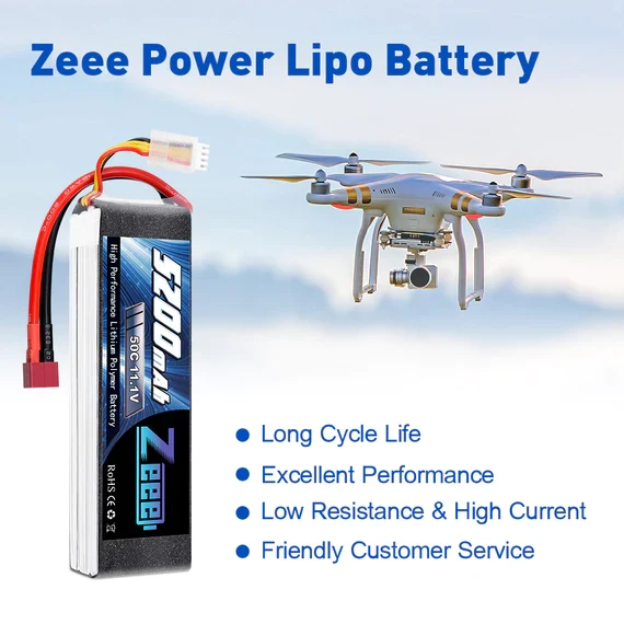 Zeee 3S 5200mAh 11.1V 50C Dean Lipo Akku(2 Stück)