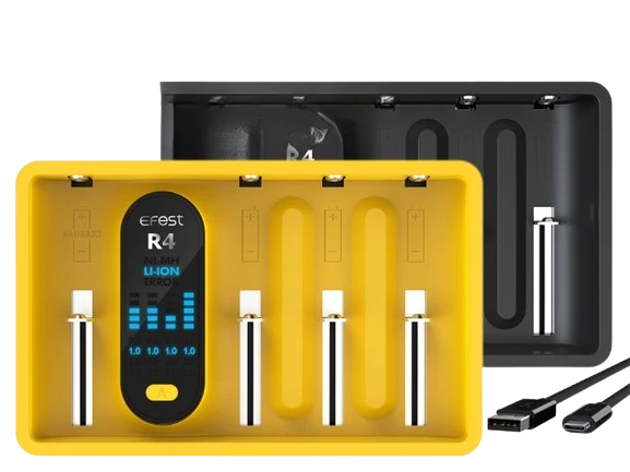 Efest iMate R4 Ladegerät für Li-Ion und NiMh/NiCD Akku mit QC3.0 Stromversorgung