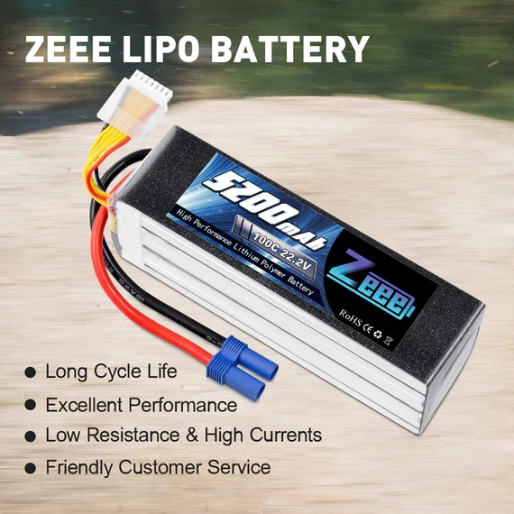 Zeee 6S Lipo Akku 5200mAh 22,2V 100C EC5 (2 St.)