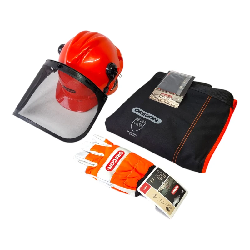 Oregon Kettensägen Schutzausrüstung Set ( 574742A ) mit Schutzhelm / Beinschutz und Handschuhe