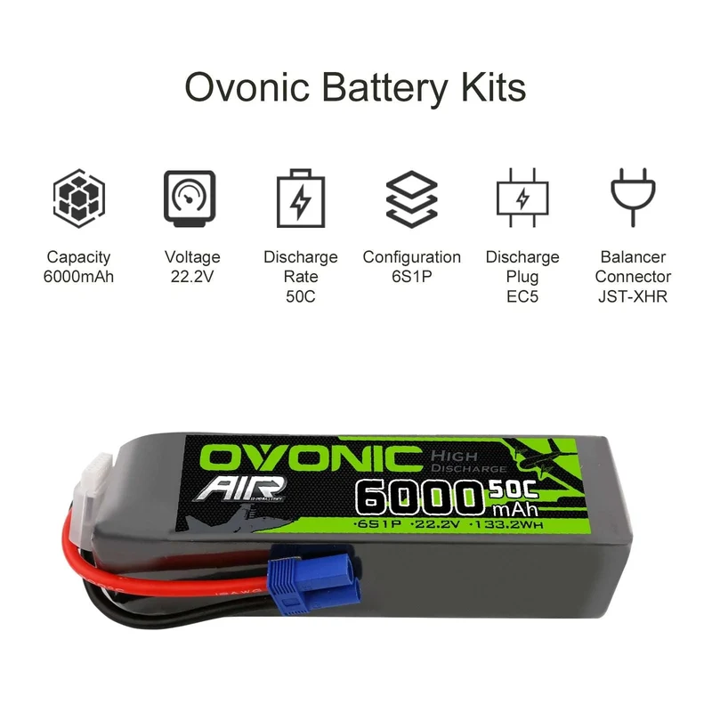 Ovonic Air 6S 6000mAh 22,2V 50C EC5 Lipo Akku