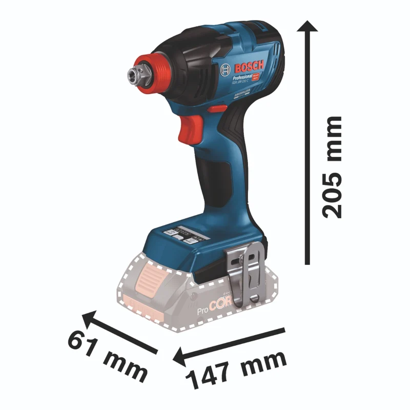 Bosch GDX 18V-210 C Professional Akku Drehschlagschrauber 18 V 210 Nm Brushless + 2x ProCORE Akku 4,0 Ah + Ladegerät + GCY 42 Bluetooth Modul