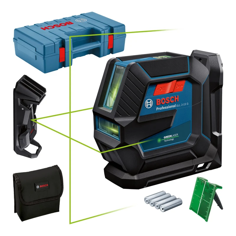 Bosch GLL 2-15 G Professional Linienlaser 15 m IP 64 grün ( 0601063W02 ) + Koffer
