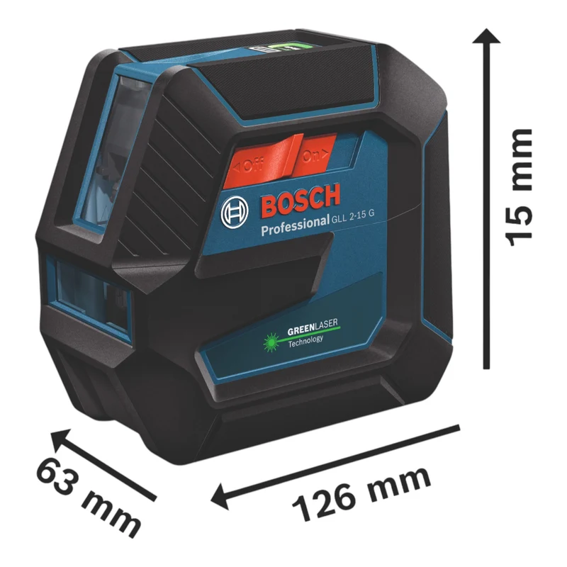Bosch GLL 2-15 G Professional Linienlaser 15 m IP 64 grün ( 0601063W02 ) + Koffer