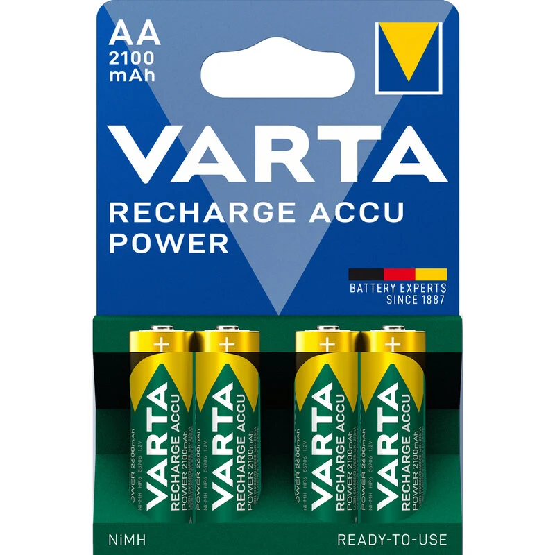 Varta 56706 AA Ready2Use Mignon Akku Ni-MH 1,2V/2100mAh - Blister 4 Stück