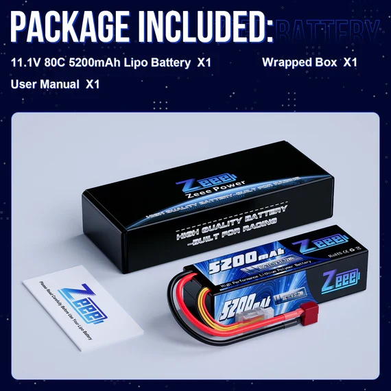 Zeee 3S 5200mAh 11,1V 80C Hardcase Deans Lipo Akku