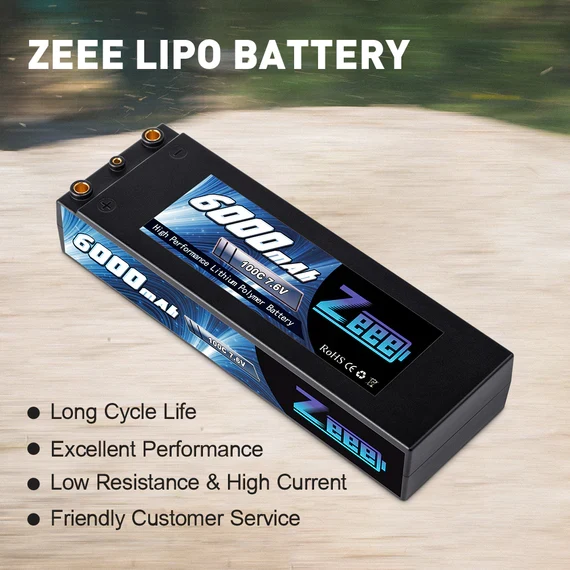 Zeee 2S 6000mAh 7,6V 100C Hardcase Dean Lipo Akku
