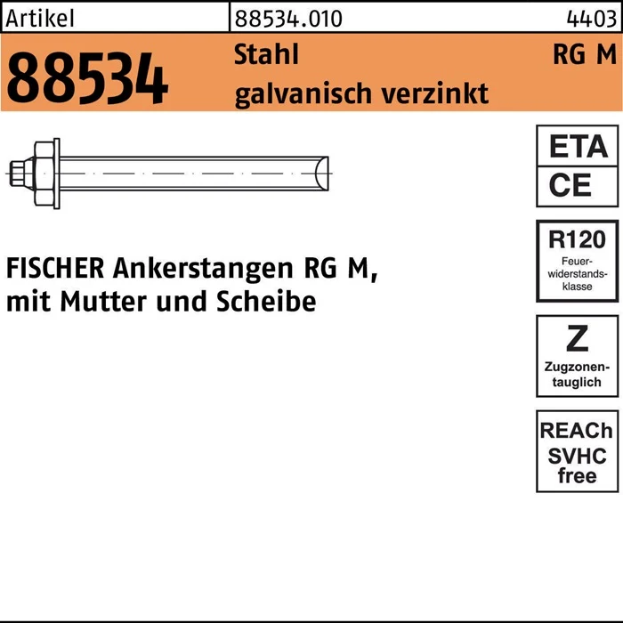 FISCHER Ankerstange RG Ø 12 mm Länge 130 mm ( 8000257552 )