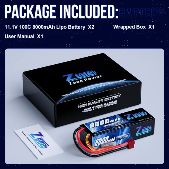 Zeee 3S Lipo Akku 8000mAh 11.1V 100C Dean Hardcase