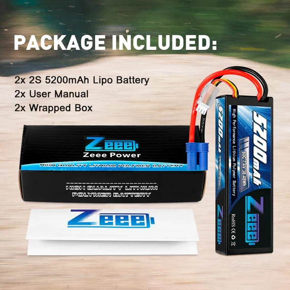 Zeee 2S 5200mAh 7,4V 80C Hardcase EC5 (2 Stück)