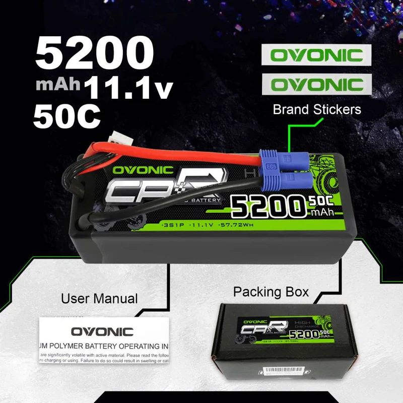 Ovonic Car 3S 5200mAh 11,1V 50C Hardcase EC5 Lipo Akku