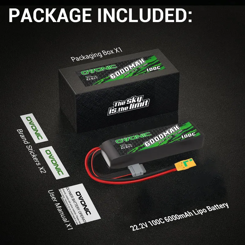 Ovonic Rebel 6S 6000mAh 22,2V 100C XT90 LiPo Akku