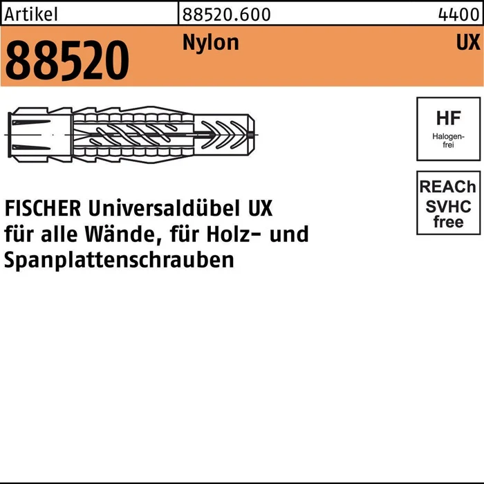 FISCHER Universaldübel UX D8xL50mm ( 8000258606 )