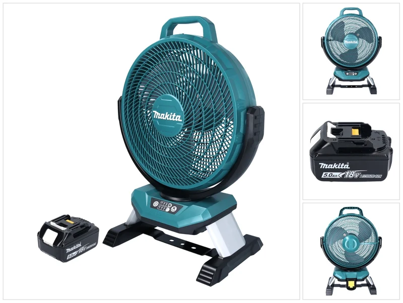Makita DCF 301 T1 Akku Ventilator Lüfter 18 V 33 cm + 1x Akku 5,0 Ah - ohne Ladegerät