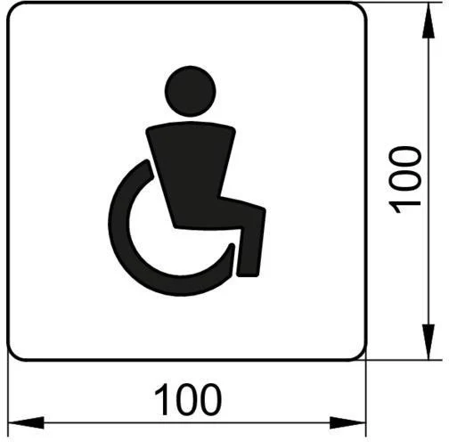 KEUCO PLAN Türschild für barrierefreies WC – verchromtes Symbol in 100 x 100 mm