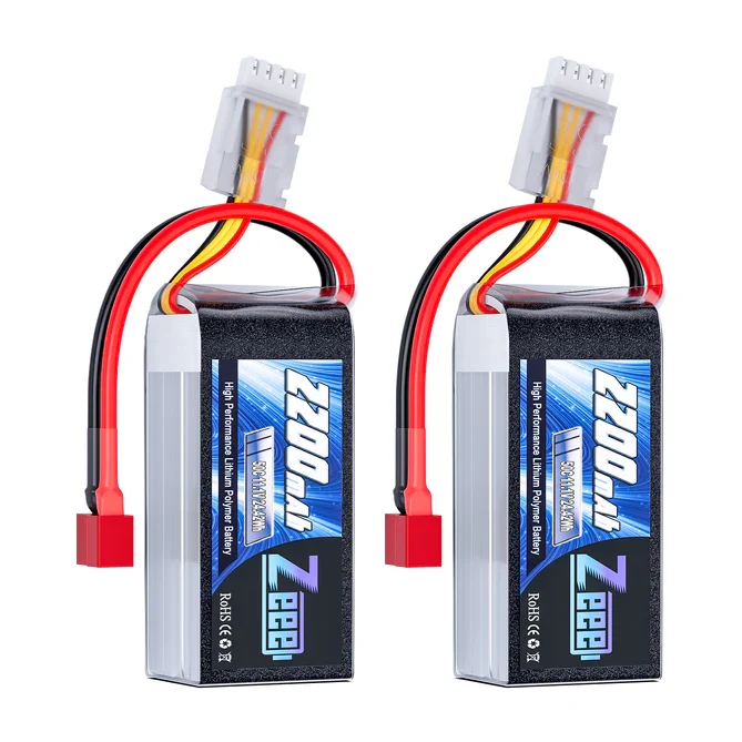 Zeee 3S 2200mAh 11,1V 50C Shorty Deans Lipo Akku (2 Stück)