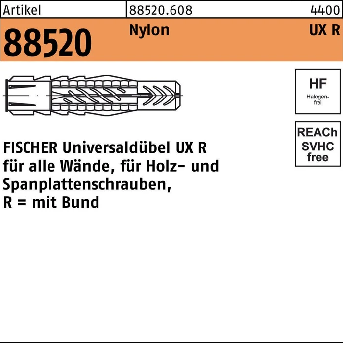 FISCHER Universaldübel UX D8xL50mm ( 8000258607 )