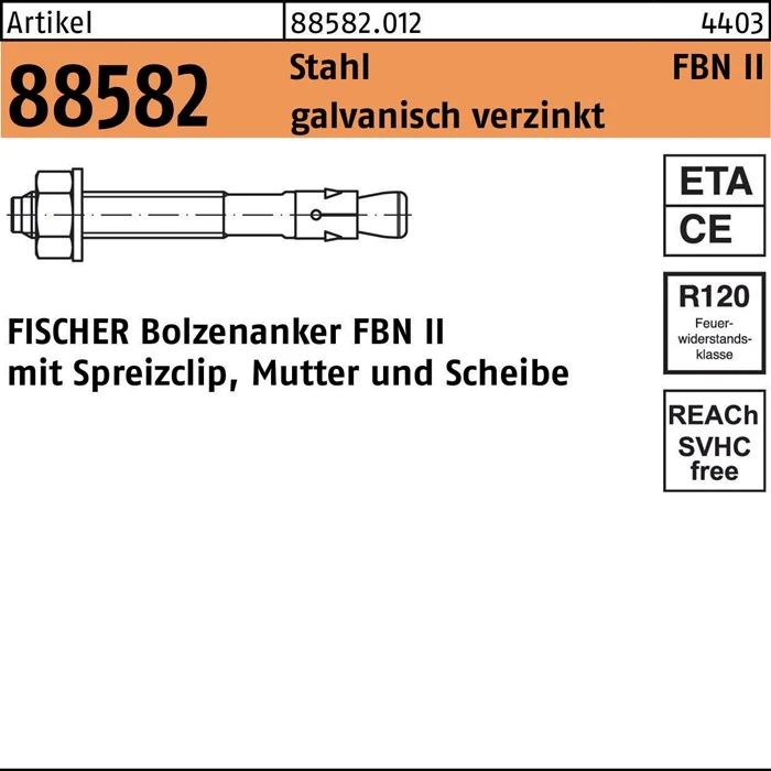 FISCHER Bolzenanker FBN II 12 Länge 144 mm ( 8000257753 )