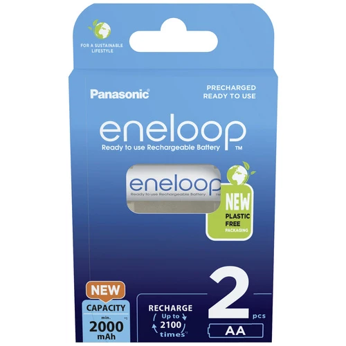 Eneloop Panasonic Ni-MH Akku 2000mAh AA 1,2V - 2er Blister BK-3MCDE/2BE