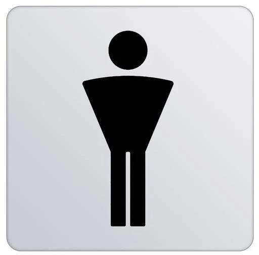 KEUCO Türschild Plan 14967, Symbol Herren, verchromt, 100 mm, Metall
