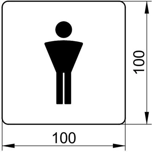 KEUCO Türschild Plan 14967, Symbol Herren, verchromt, 100 mm, Metall