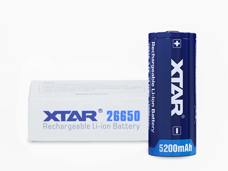 XTAR 26650 - 5200mAh, 3,6V - 3,7V Li-Ion-Akku PCB geschützt