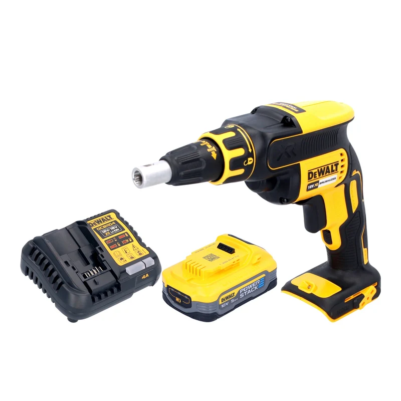 DeWalt DCF 620 H1 Akku Trockenbauschrauber 18 V 30 Nm Brushless + 1x Powerstack Akku 5,0 Ah + Ladegerät