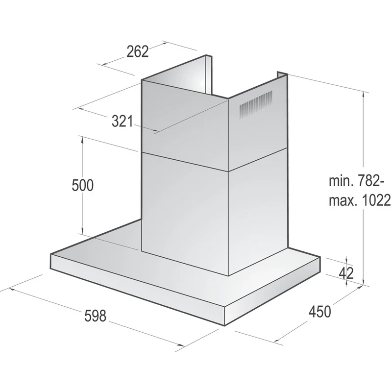 Kamin-Dunstabzugshaube WHT623E5X Essential Line