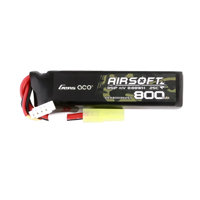 Gens Ace Lipo 3S 800mAh 11,1V 25C 3S1P Airsoft Mini-Tamiya